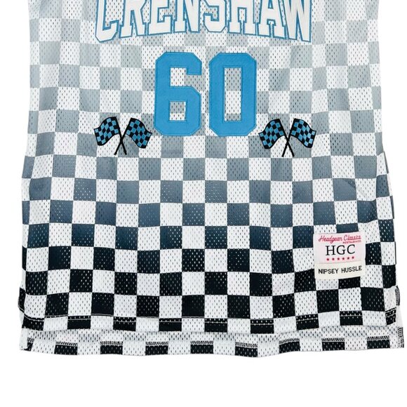 Nipsey Hussle Men's Headgear Classics Crenshaw 60 White Blue Basketball Jersey L - Picture 7 of 10